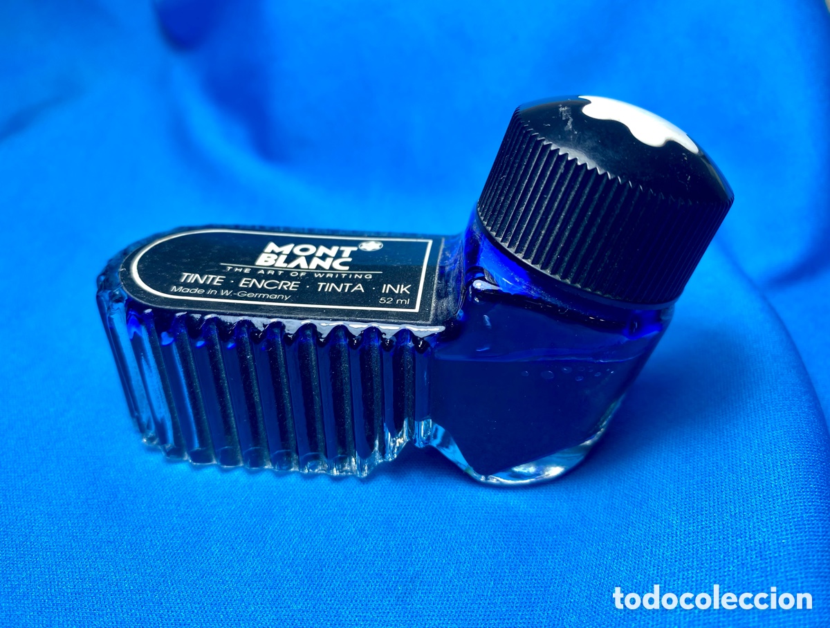 Escriban&iacute;a: Tintero de vidrio Montblanc azul - Foto 4
