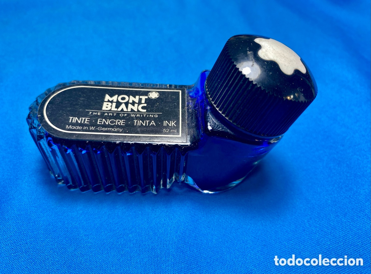 Escriban&iacute;a: Tintero de vidrio Montblanc azul - Foto 1