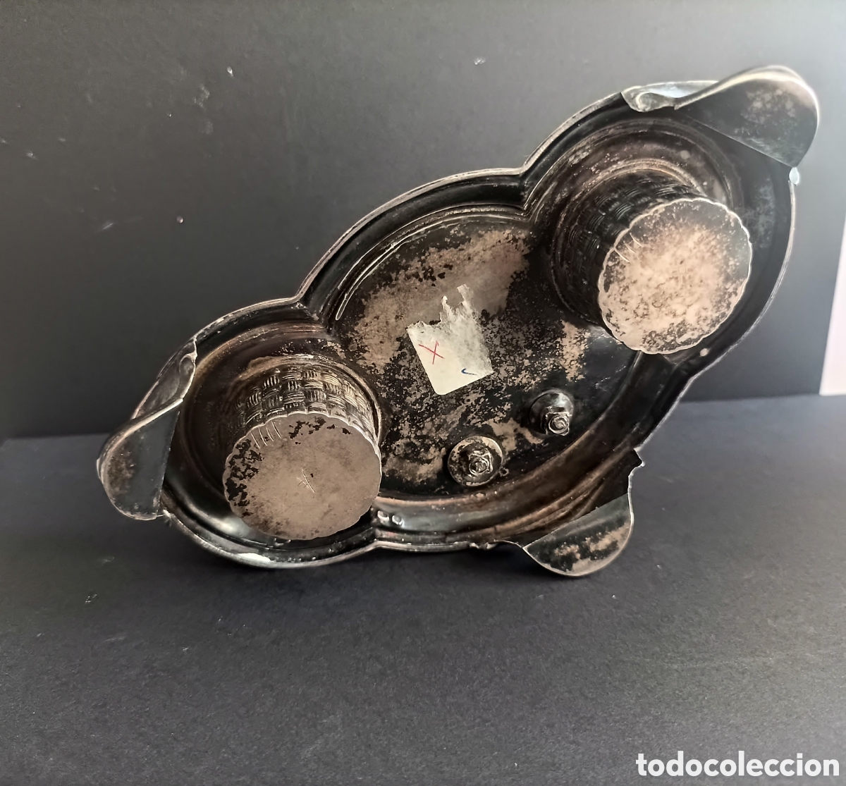 Escriban&iacute;a: ANTIGUO TINTERO EN PLATA DE LEY, CON CONTRASTE - Foto 3