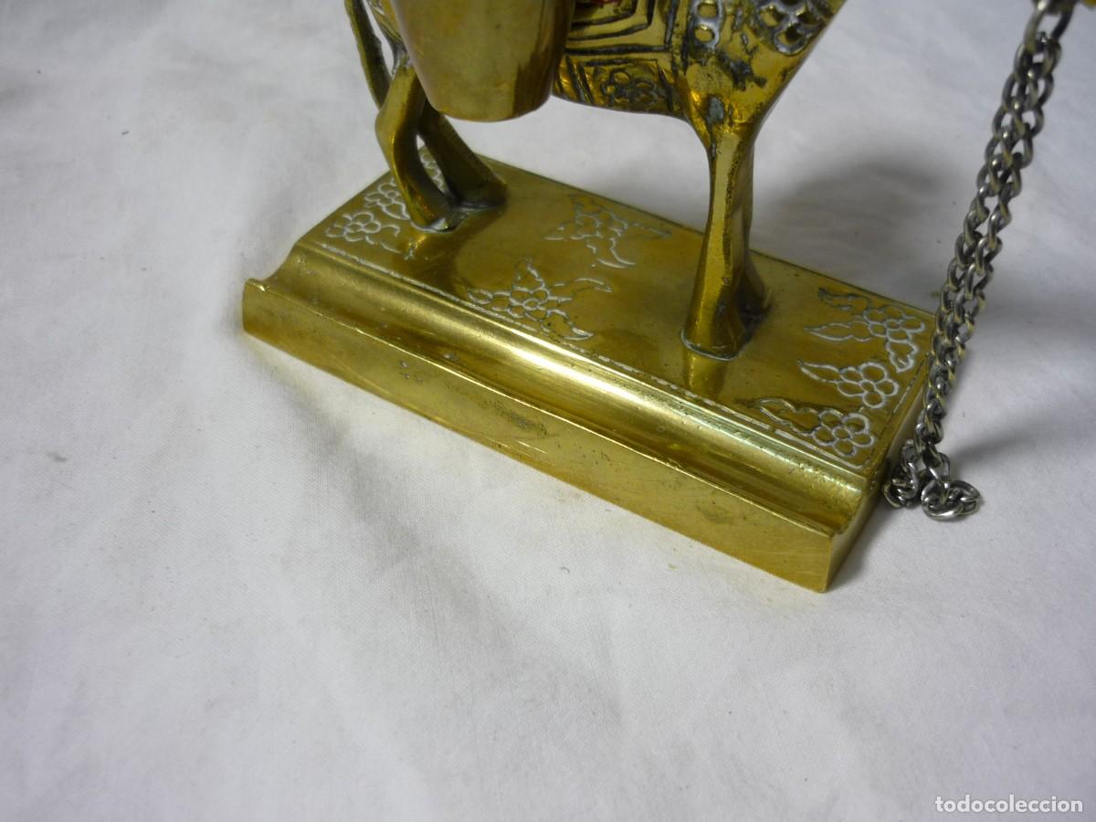 Escriban&iacute;a: Tintero de escritorio en forma de burro con alforjas, en bronce - Foto 7