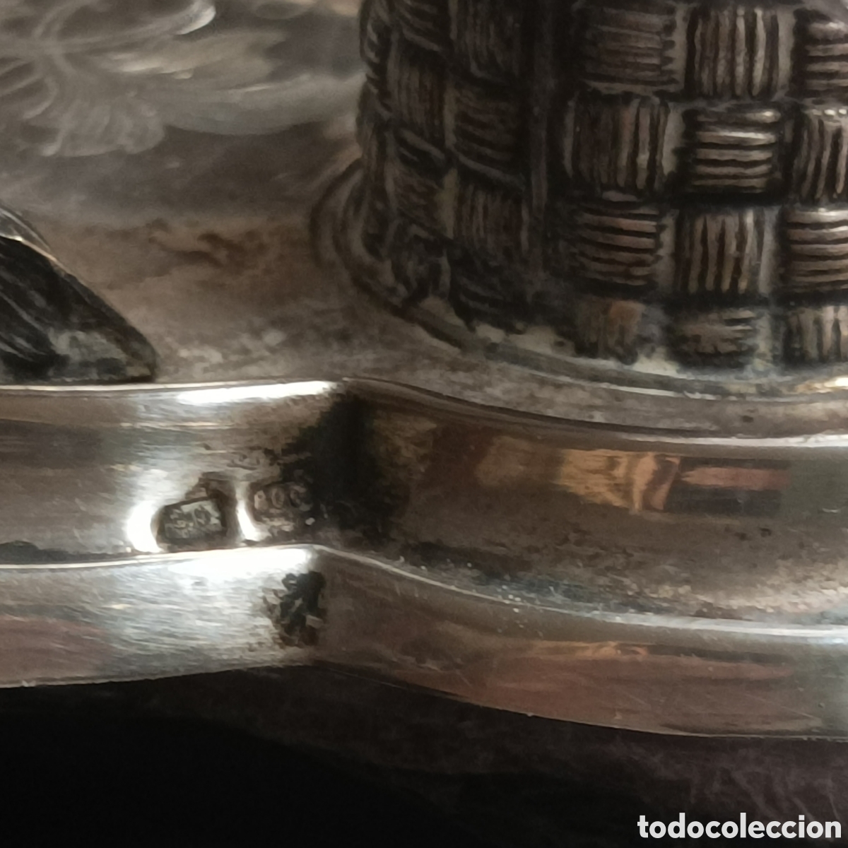 Escriban&iacute;a: ANTIGUO TINTERO EN PLATA DE LEY, CON CONTRASTE - Foto 6