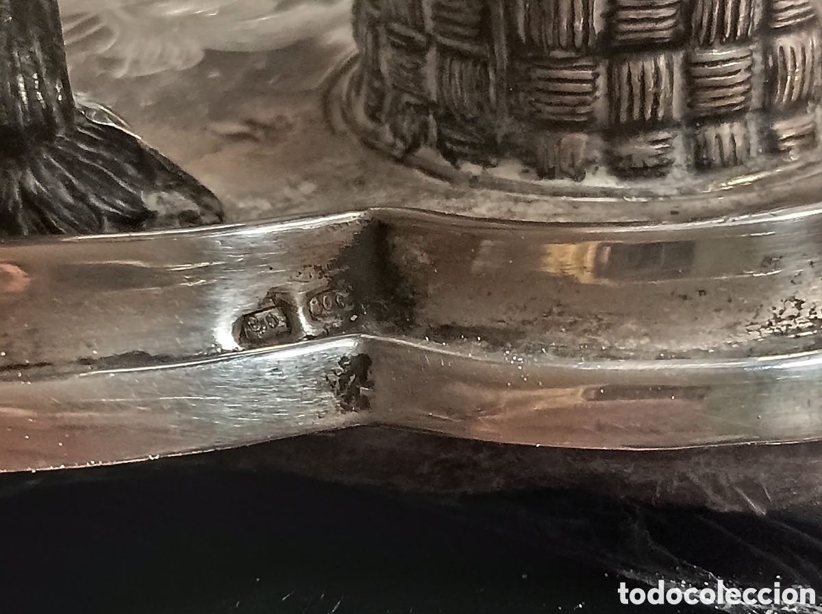 Escriban&iacute;a: ANTIGUO TINTERO EN PLATA DE LEY, CON CONTRASTE - Foto 7