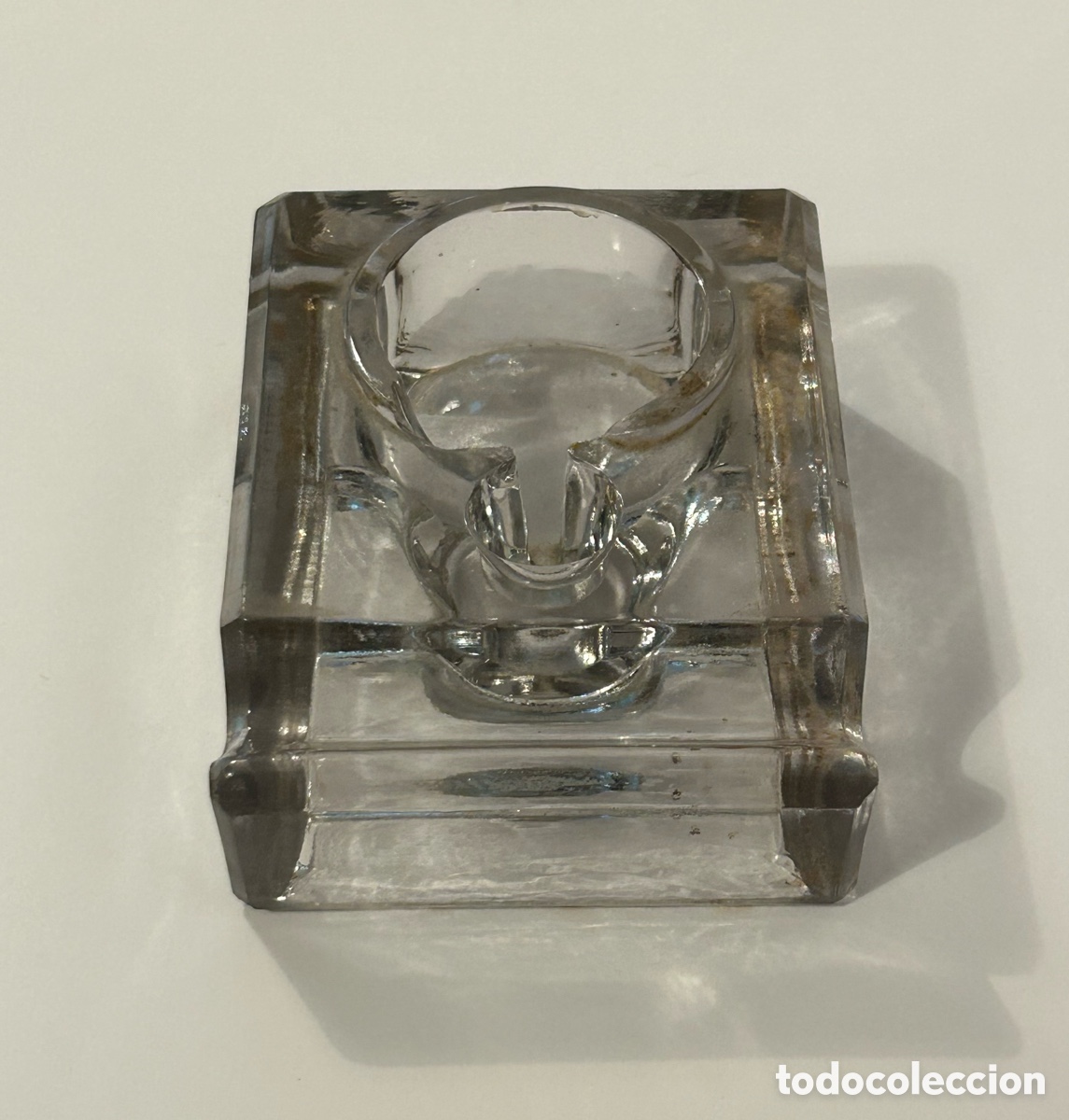 Escriban&iacute;a: ANTIGUO TINTERO DE CRISTAL - Foto 2