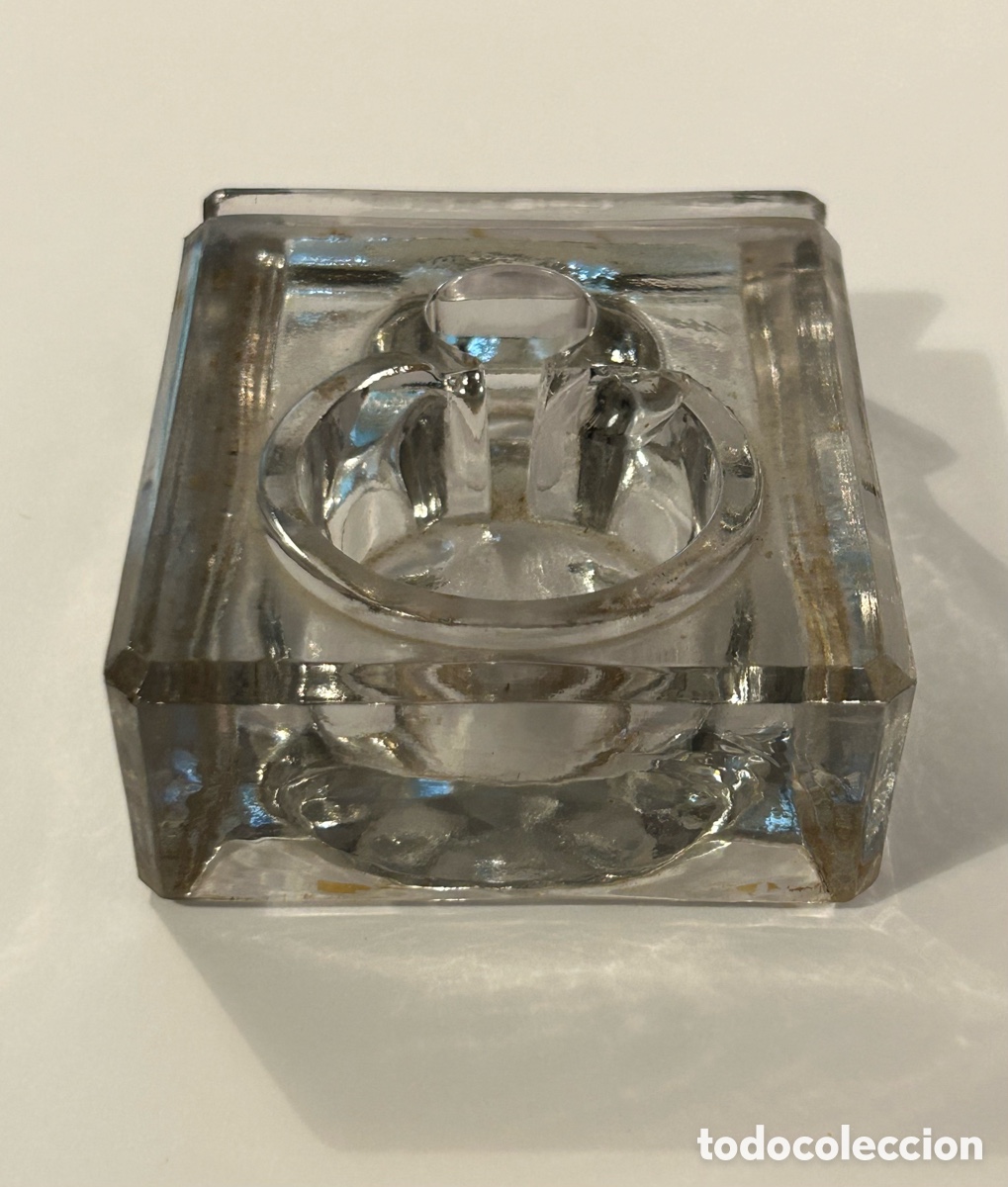 Escriban&iacute;a: ANTIGUO TINTERO DE CRISTAL - Foto 4