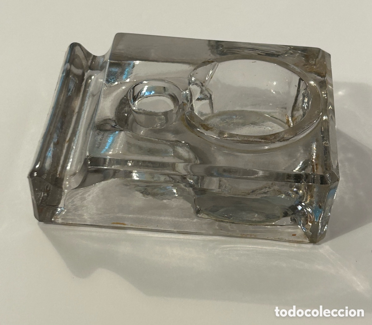 Escriban&iacute;a: ANTIGUO TINTERO DE CRISTAL - Foto 5