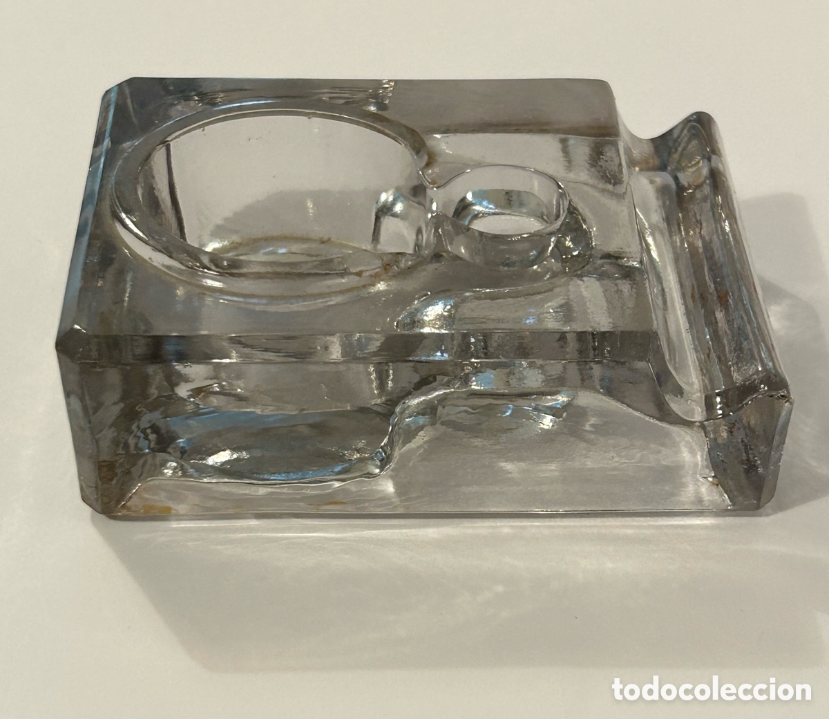 Escriban&iacute;a: ANTIGUO TINTERO DE CRISTAL - Foto 6