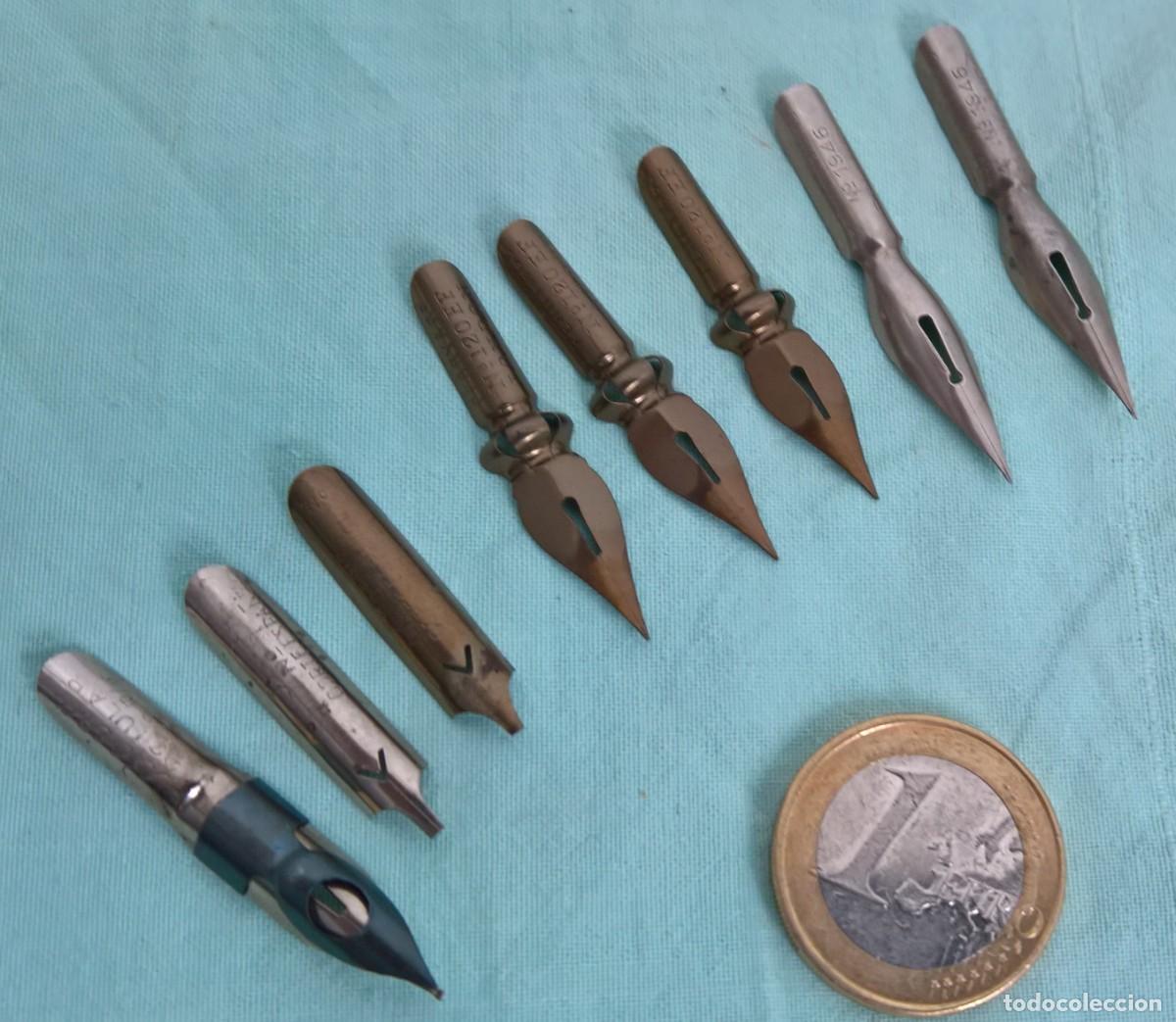 Escriban&iacute;a: puntas pluma antiguas, lote de 8 - Foto 1