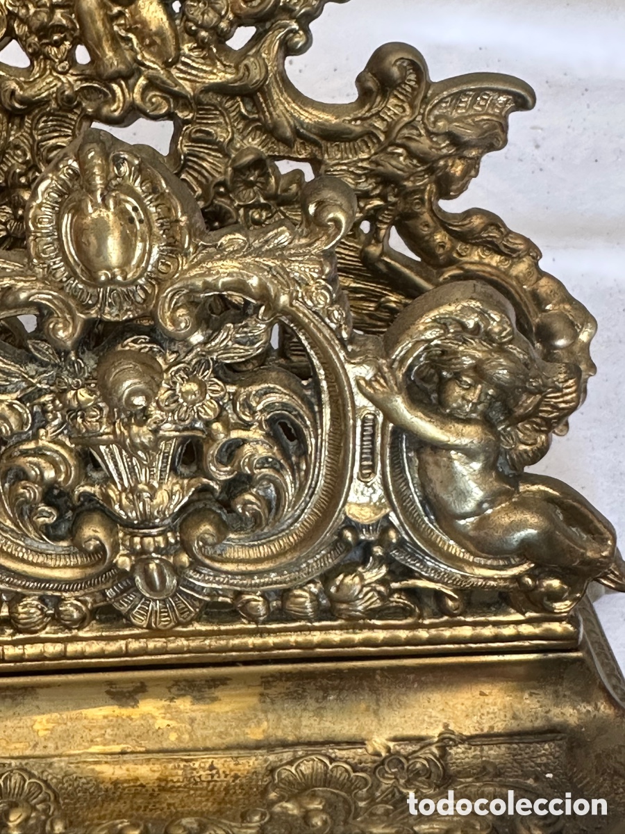 Escriban&iacute;a: Precioso tintero antiguo en bronce - Foto 4