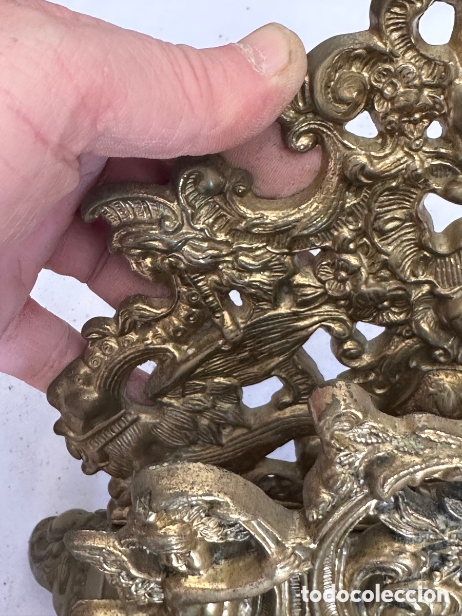 Escriban&iacute;a: Precioso tintero antiguo en bronce - Foto 6