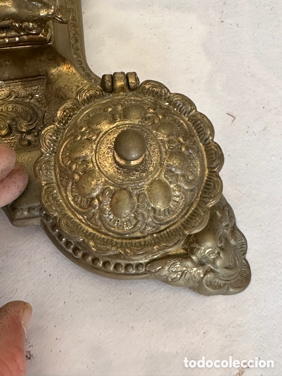 Escriban&iacute;a: Precioso tintero antiguo en bronce - Foto 9