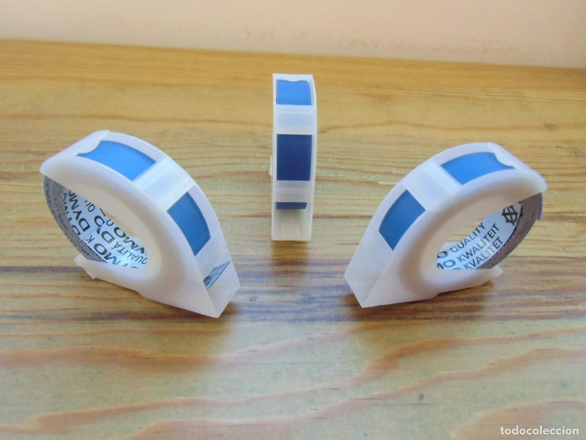 Escriban&iacute;a: TRES ROLLOS DE CINTA DYMO DE COLOR AZUL, DE 9 MMS. - Foto 1