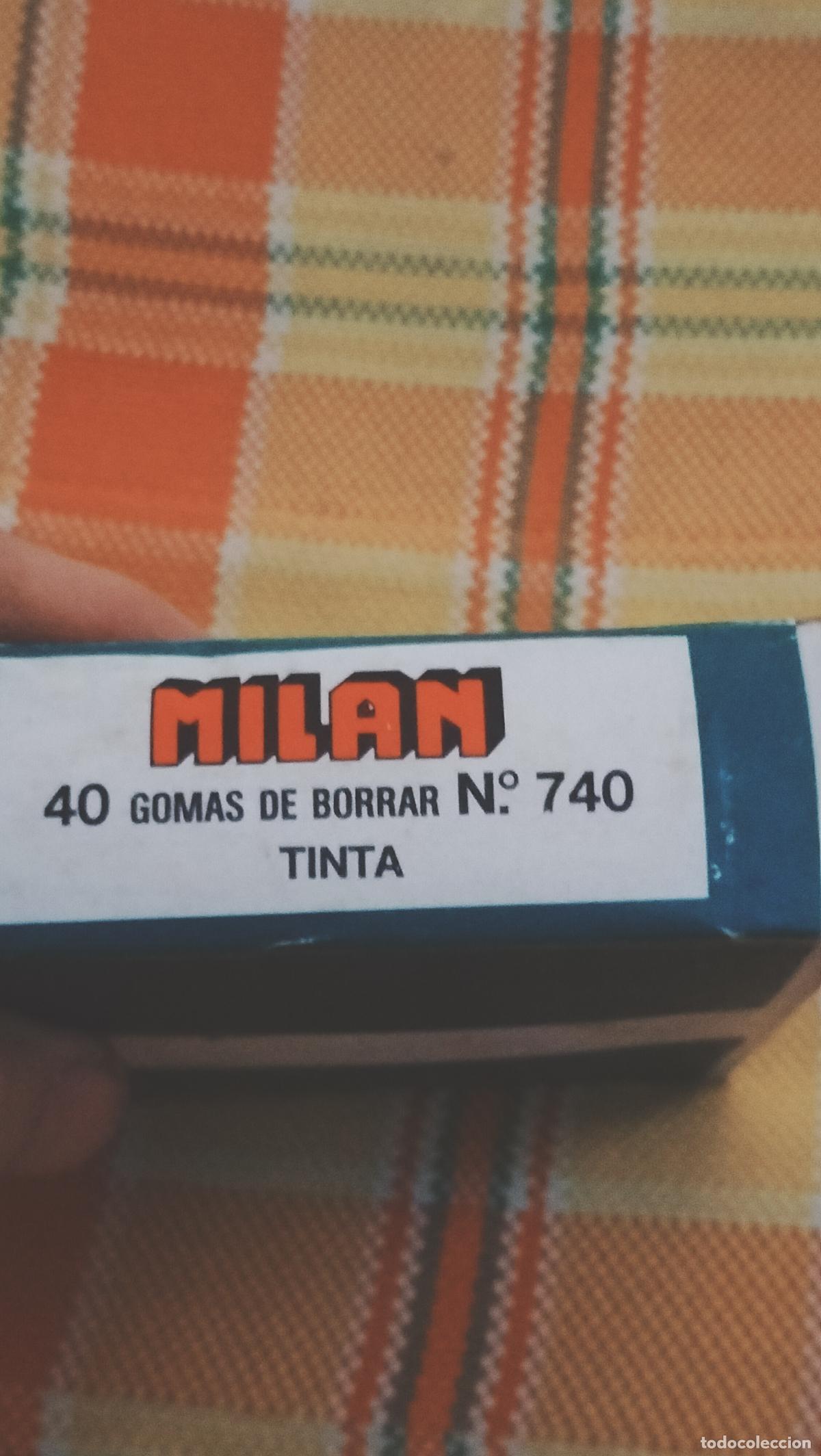Escriban&iacute;a: ANTIGUA CAJA DE GOMAS MILAN 740 - Foto 2