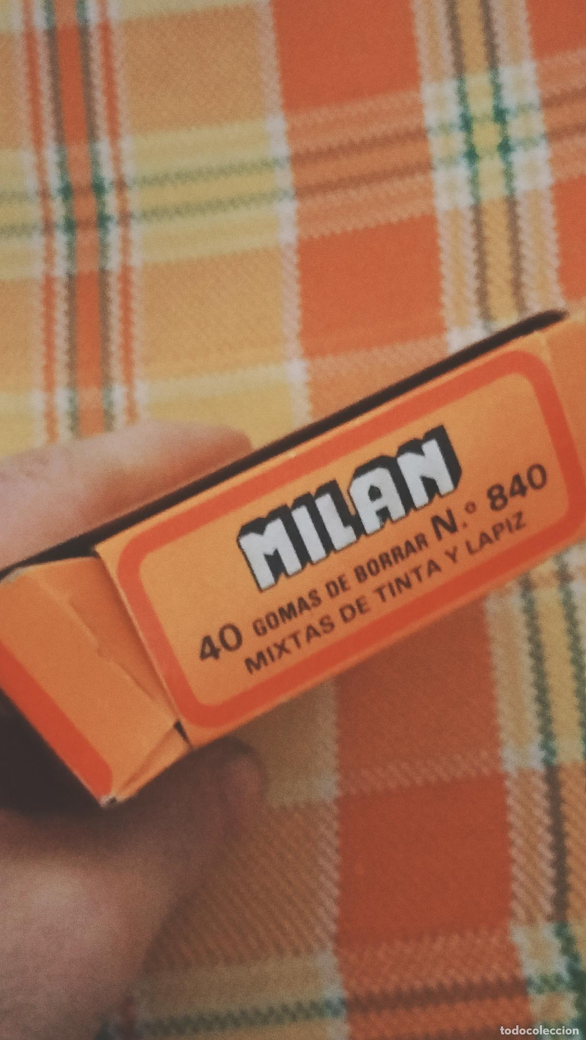 Escriban&iacute;a: ANTIGUA CAJA DE GOMAS MILAN - Foto 2