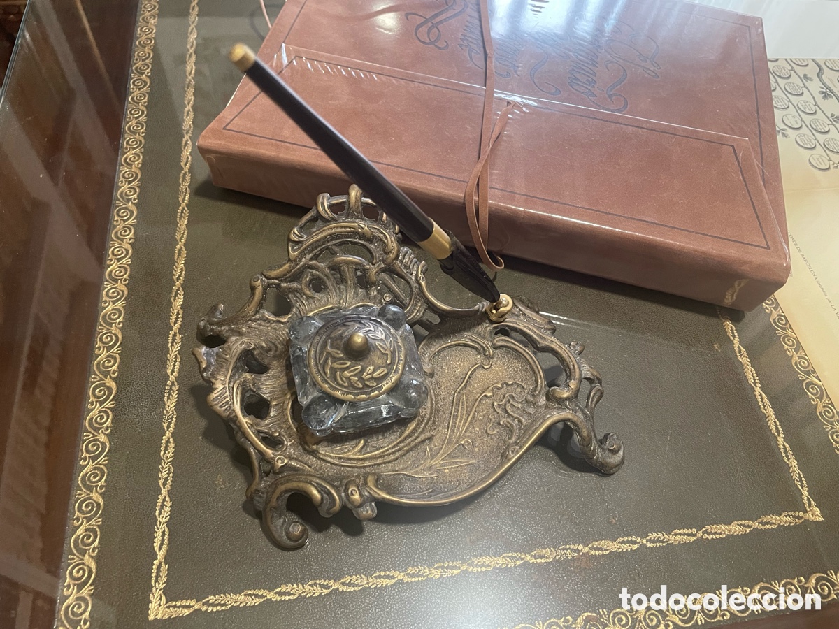 Escriban&iacute;a: Escribania antigua de bronce escritorio - Foto 2
