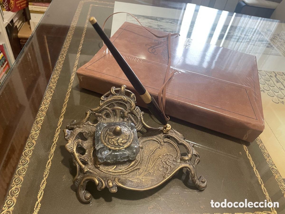 Escriban&iacute;a: Escribania antigua de bronce escritorio - Foto 3