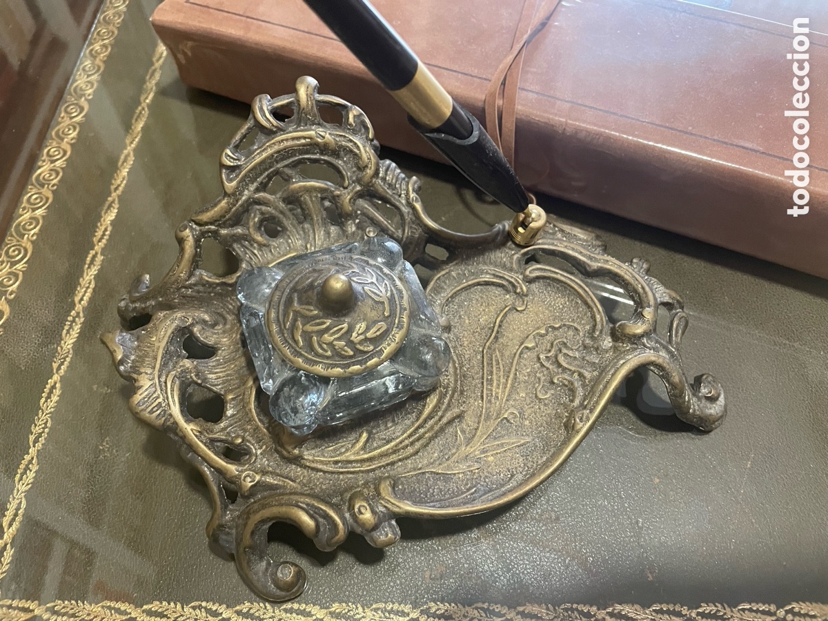 Escriban&iacute;a: Escribania antigua de bronce escritorio - Foto 8