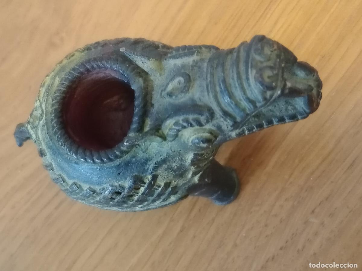 Escriban&iacute;a: Original Tintero (o portavelas) con forma de elefante en bronce - Foto 7