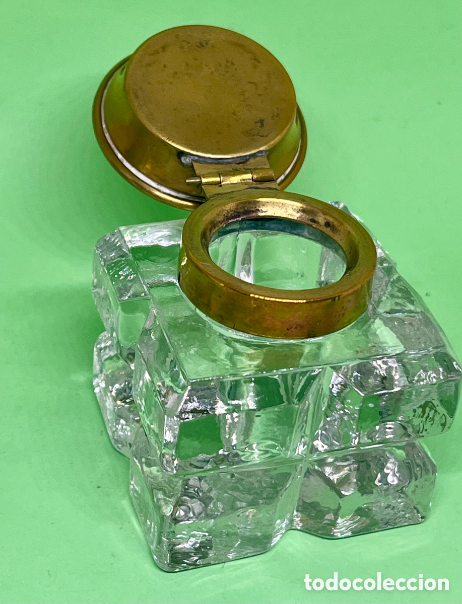 Escriban&iacute;a: TINTERO DE CRISTAL Y BRONCE - Foto 4
