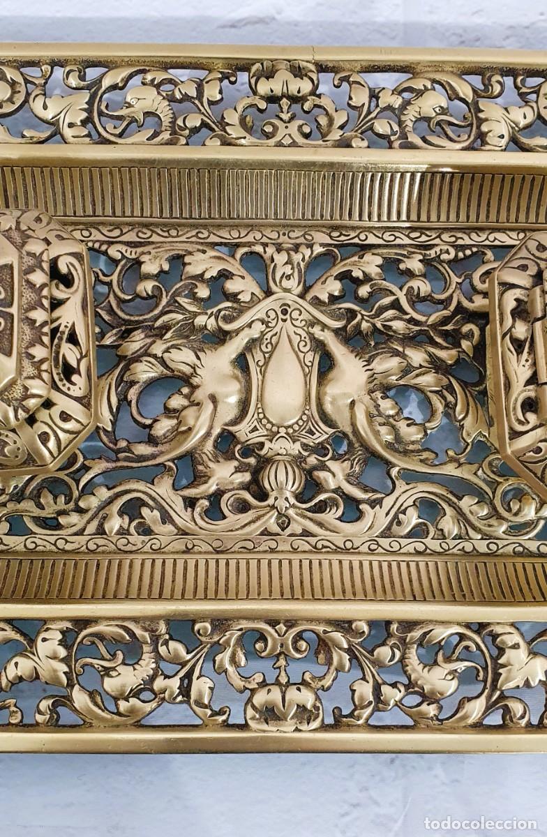 Escriban&iacute;a: Gran tintero estilo renacentista de bronce - Foto 7