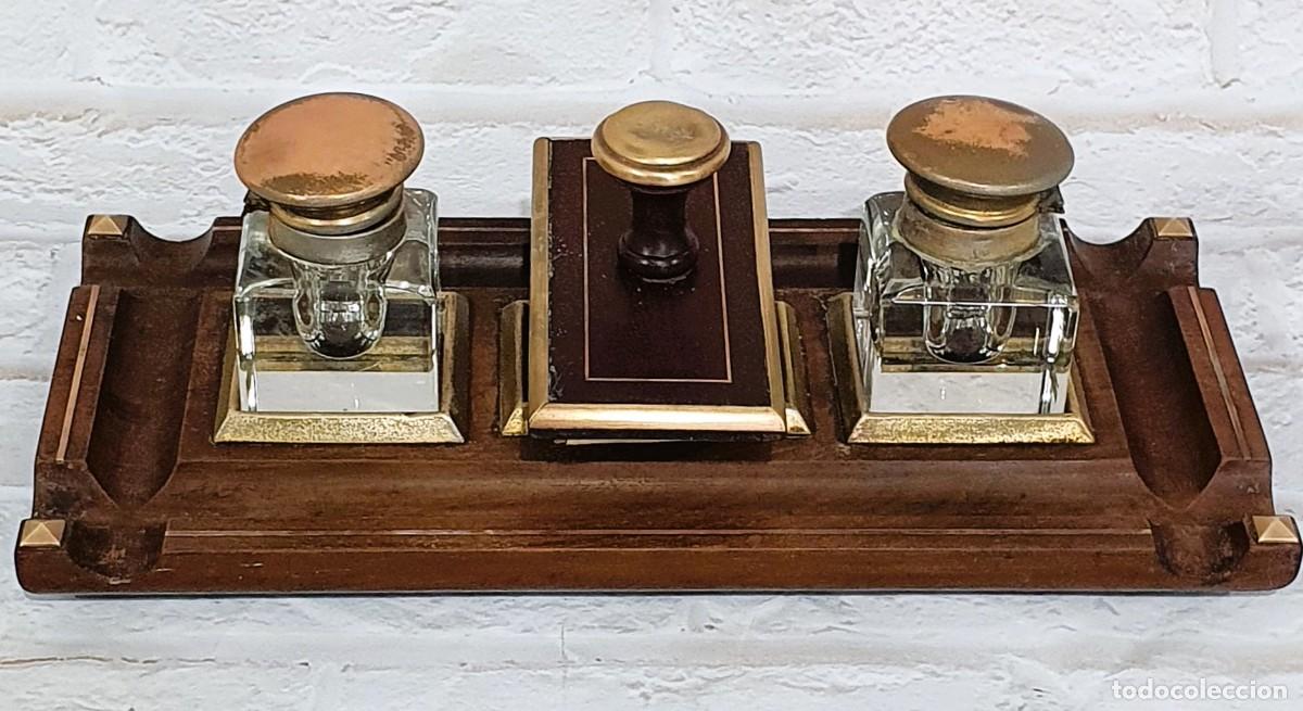Escriban&iacute;a: Escriban&iacute;a antigua en madera y lat&oacute;n - Foto 1