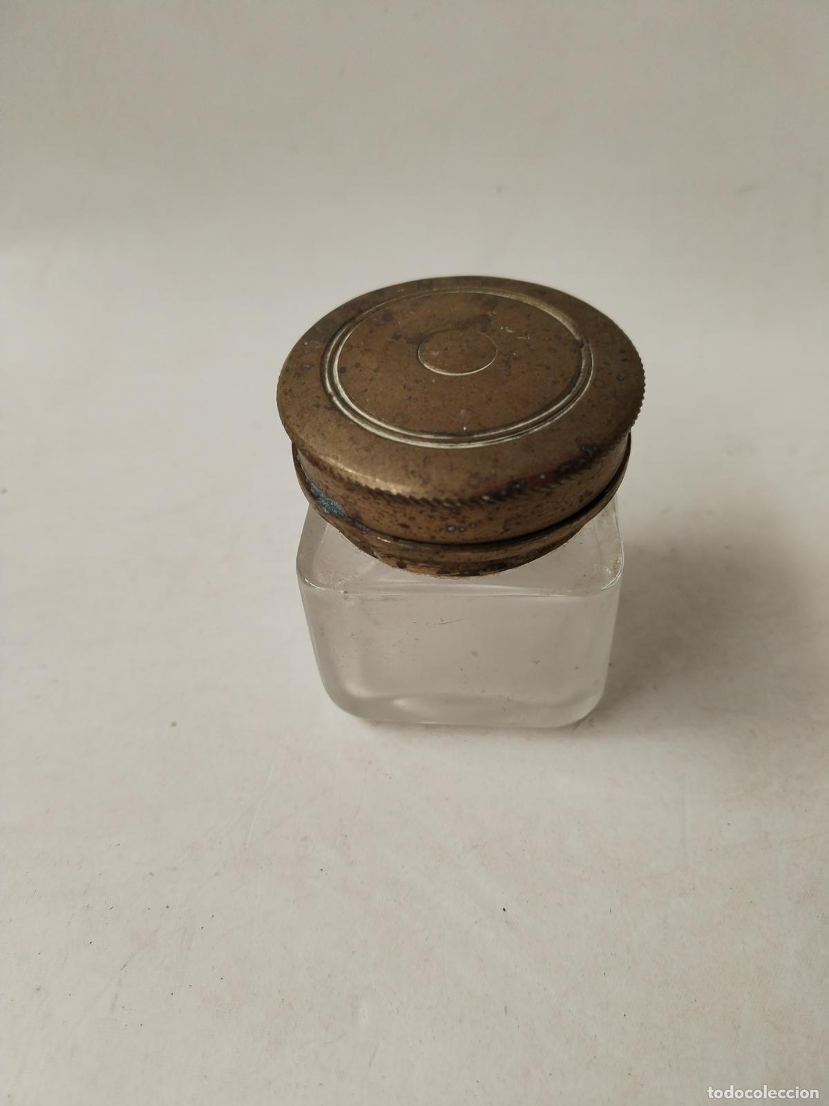 Escriban&iacute;a: antiguo tintero de cristal y bronce - c156 - Foto 2