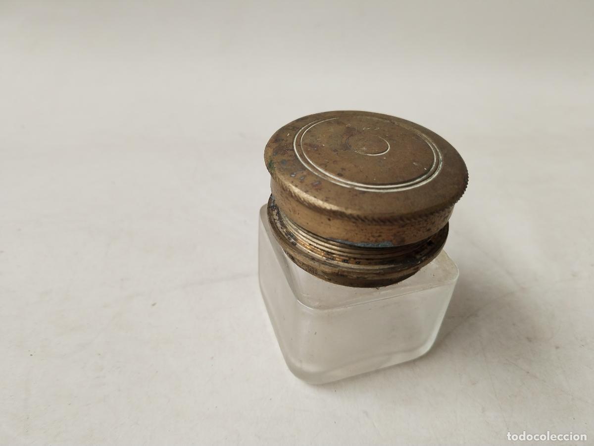 Escriban&iacute;a: antiguo tintero de cristal y bronce - c156 - Foto 1