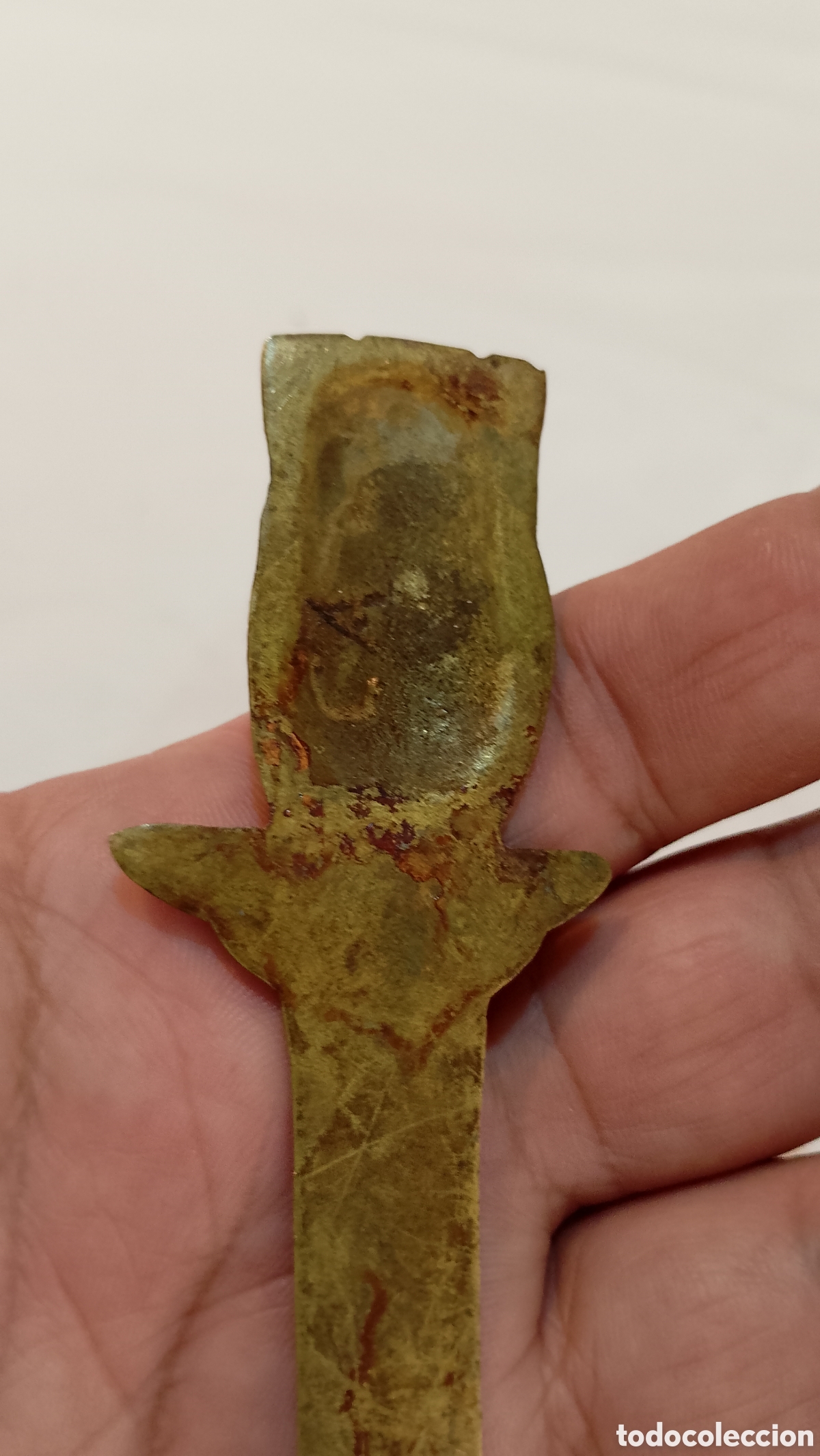 Escriban&iacute;a: Antiguo Abre cartas de bronce con b&uacute;ho - Foto 4