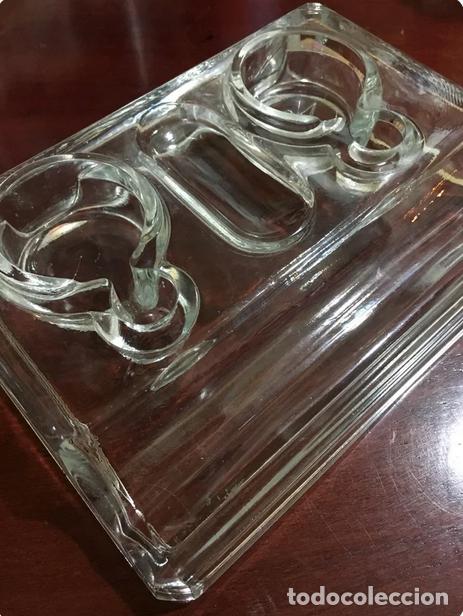Escriban&iacute;a: Tintero doble cristal y Secante de madera. - Foto 6