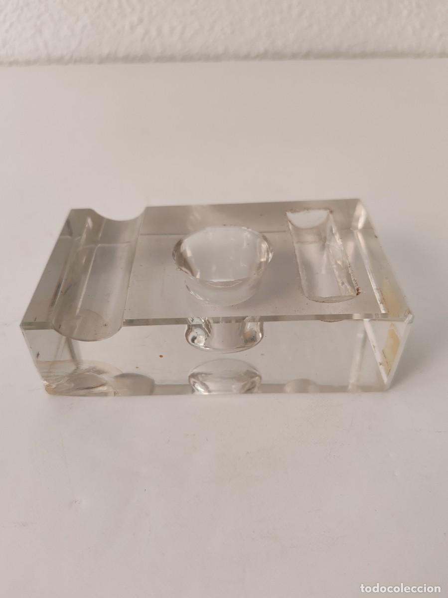 Escriban&iacute;a: ANTIGUO TINTERO DE CRISTAL - Foto 2