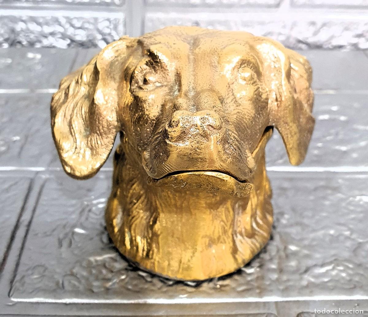 Escriban&iacute;a: Mechero encendedor cabeza de perro de bronce - Foto 5