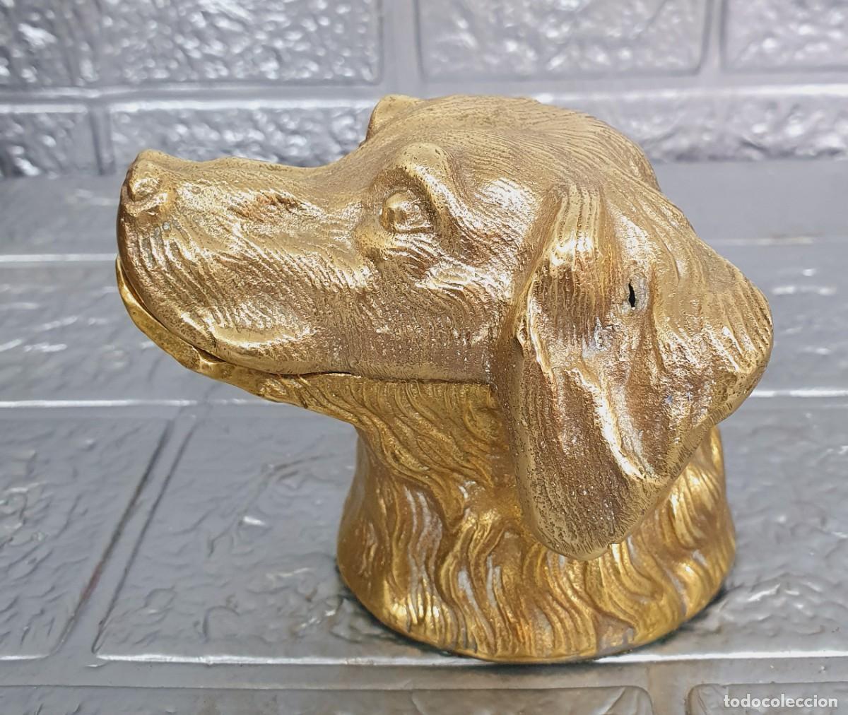 Escriban&iacute;a: Mechero encendedor cabeza de perro de bronce - Foto 1