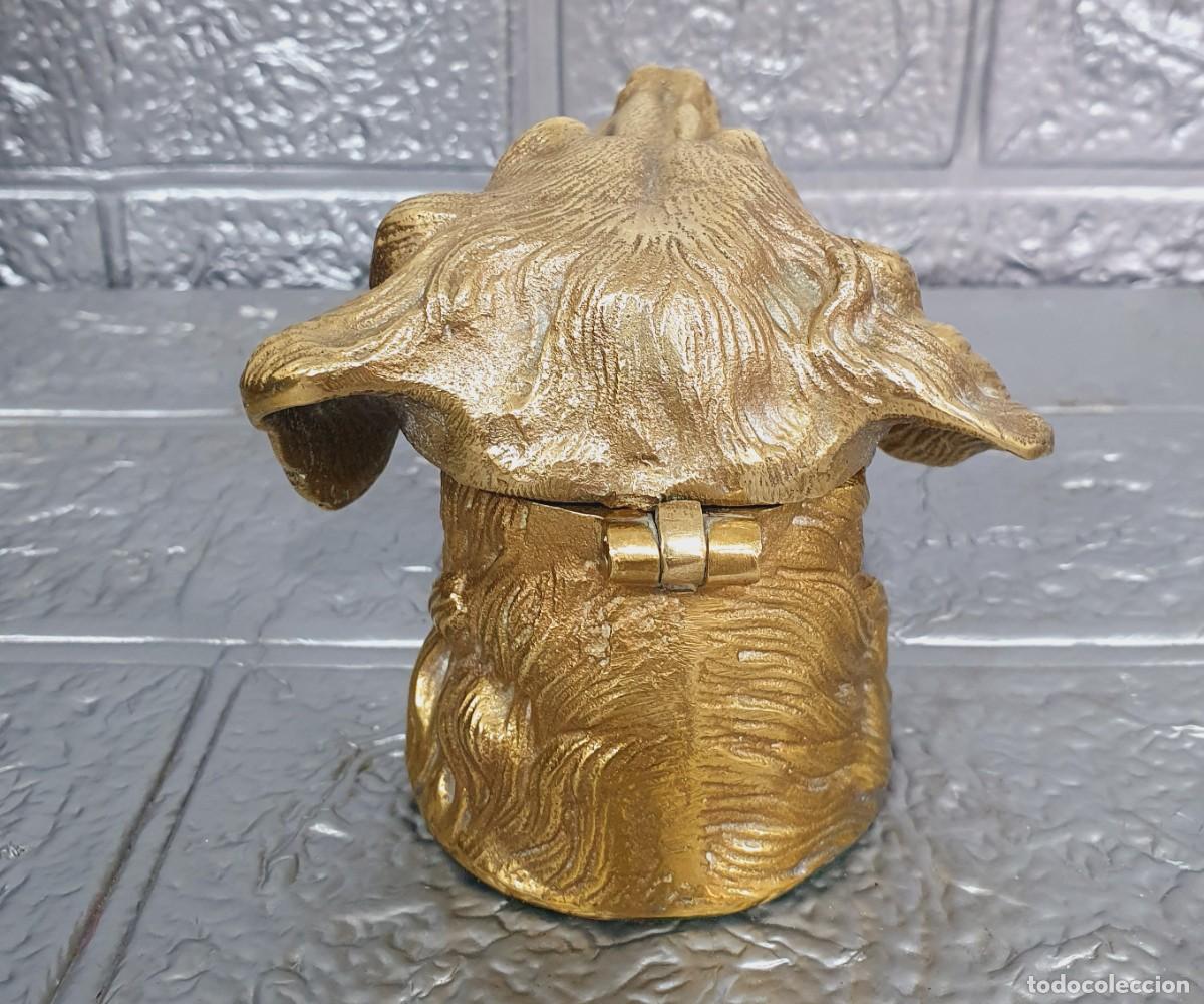Escriban&iacute;a: Mechero encendedor cabeza de perro de bronce - Foto 2