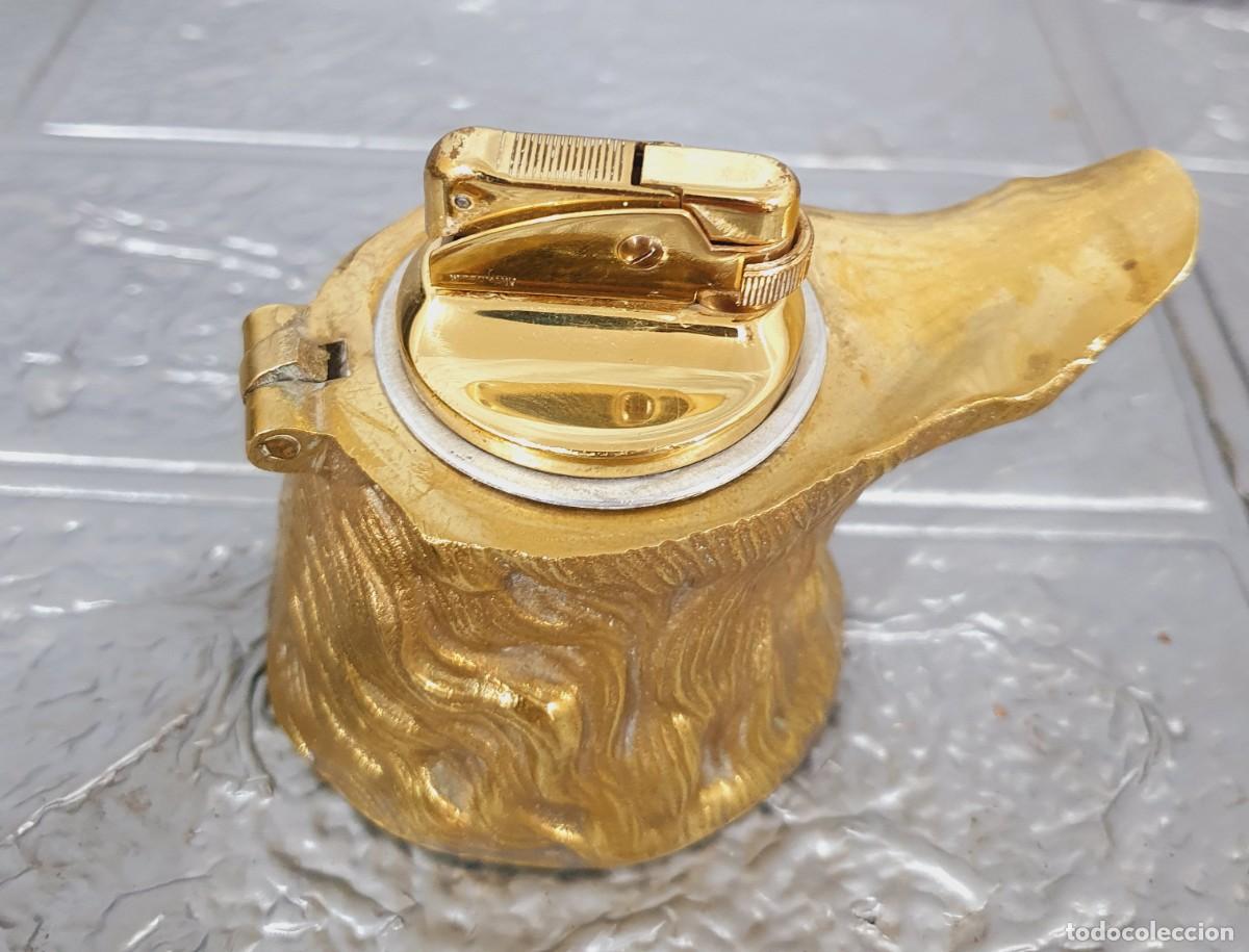 Escriban&iacute;a: Mechero encendedor cabeza de perro de bronce - Foto 4