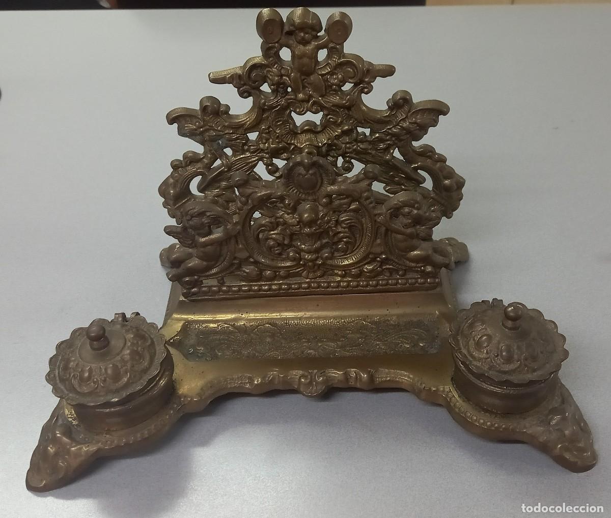 Escriban&iacute;a: Escriban&iacute;a en bronce de sobremesa, estilo imperio - Foto 2