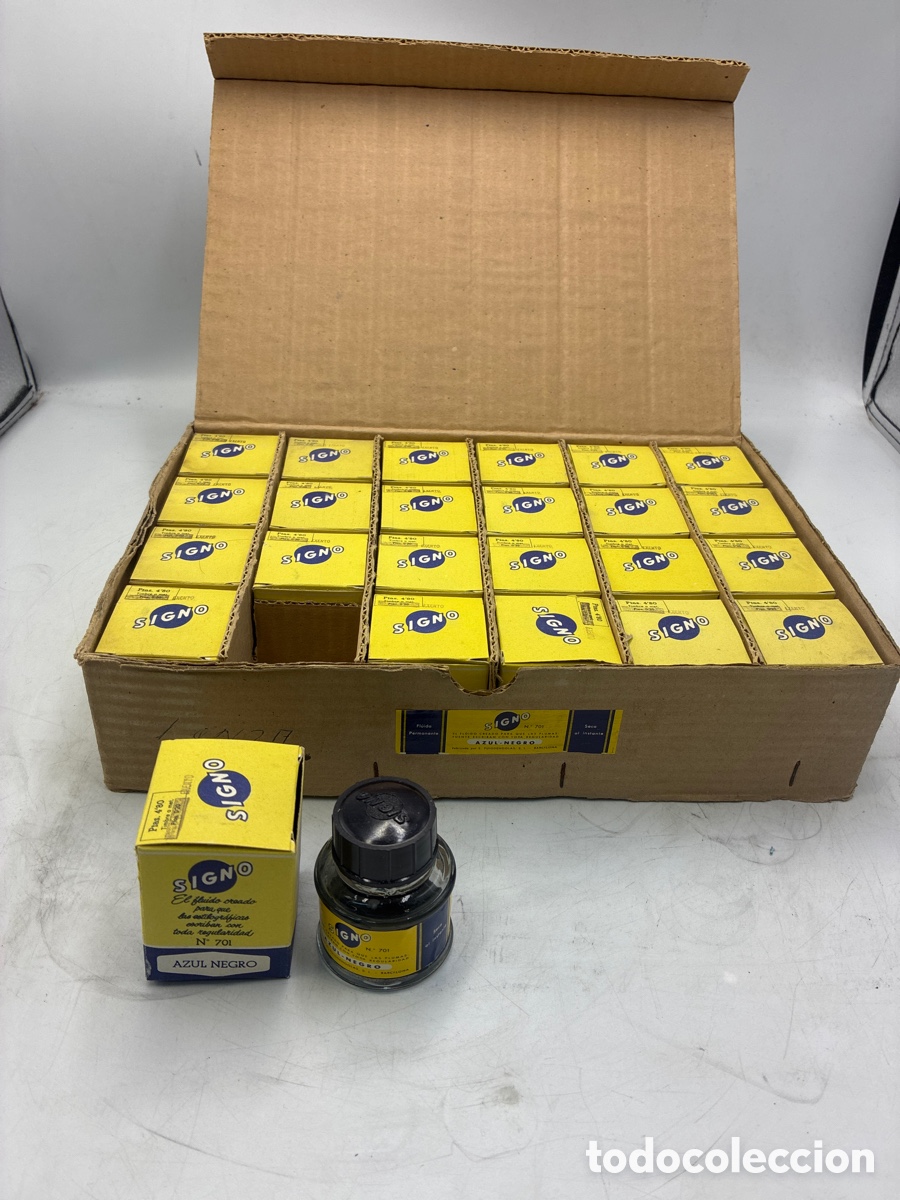 Escriban&iacute;a: Caja con 24 tinteros Signo Azul Negro. - Foto 1