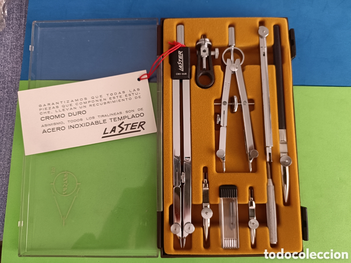 Escriban&iacute;a: Vintage antiguo Comp&aacute;s Laster Cromo Duro 230 - Foto 2