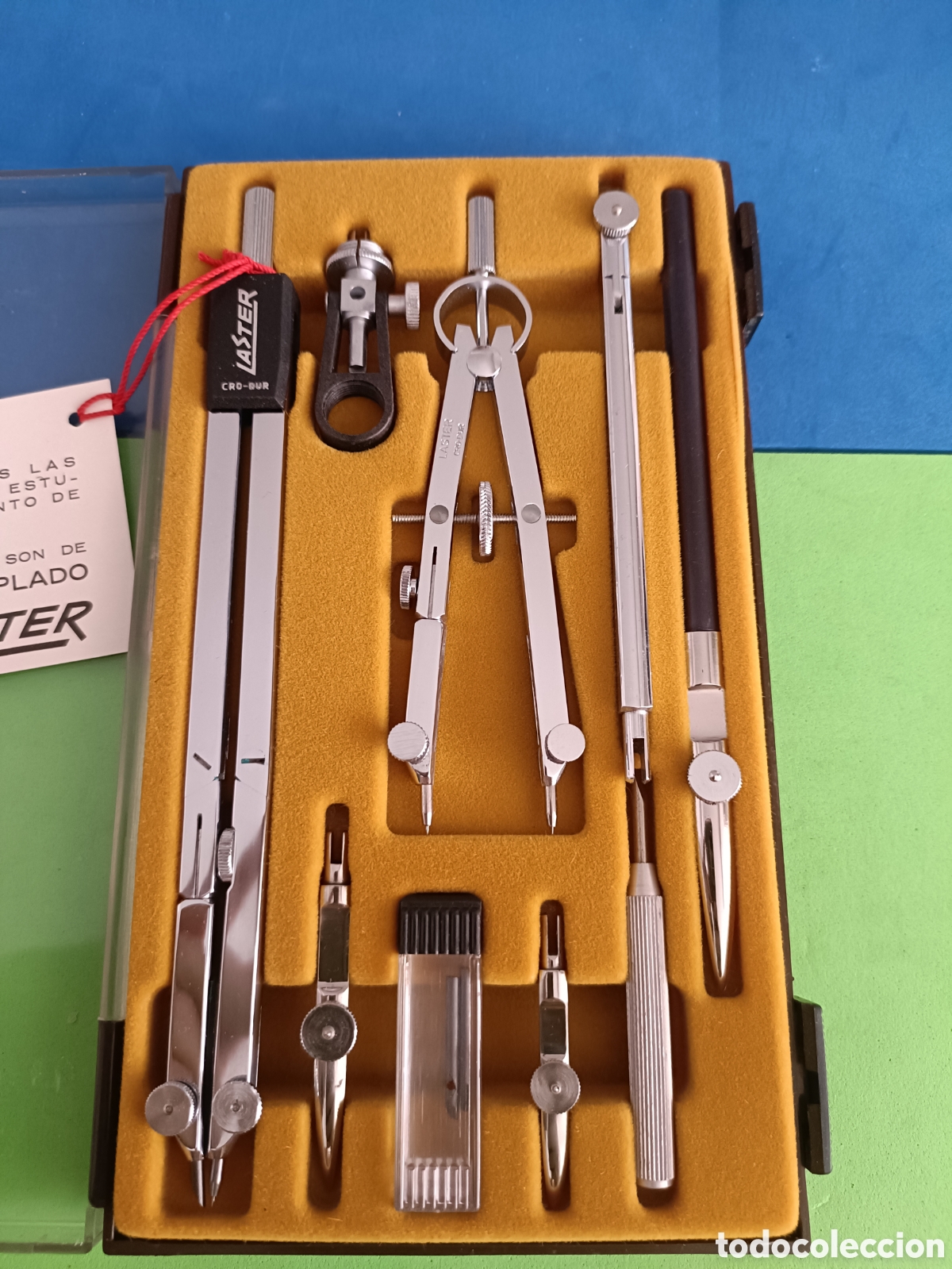 Escriban&iacute;a: Vintage antiguo Comp&aacute;s Laster Cromo Duro 230 - Foto 3