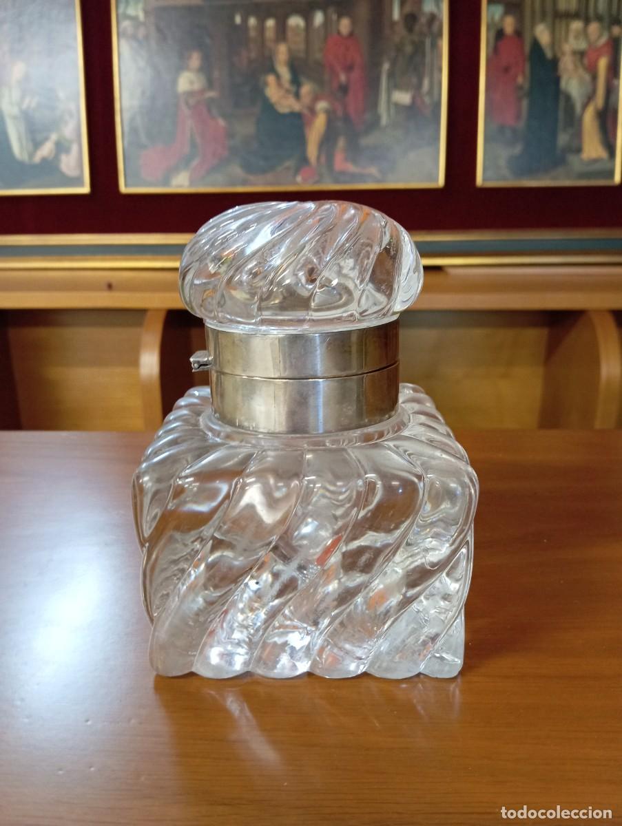 Escriban&iacute;a: Tintero antiguo de cristal franc&eacute;s - Foto 1