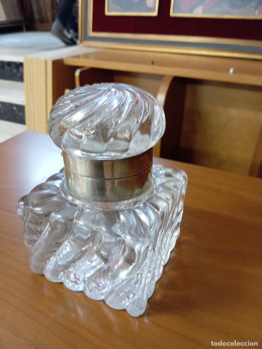 Escriban&iacute;a: Tintero antiguo de cristal franc&eacute;s - Foto 2