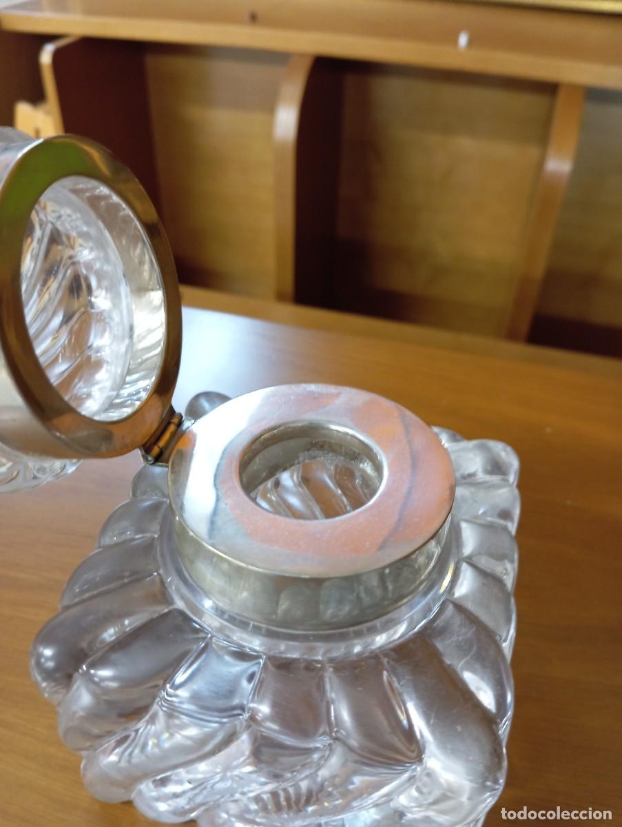Escriban&iacute;a: Tintero antiguo de cristal franc&eacute;s - Foto 3