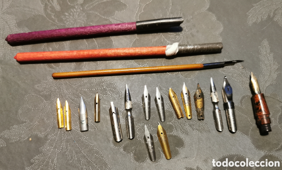 Escriban&iacute;a: Antiguas plumas de madera y plumines - Foto 1