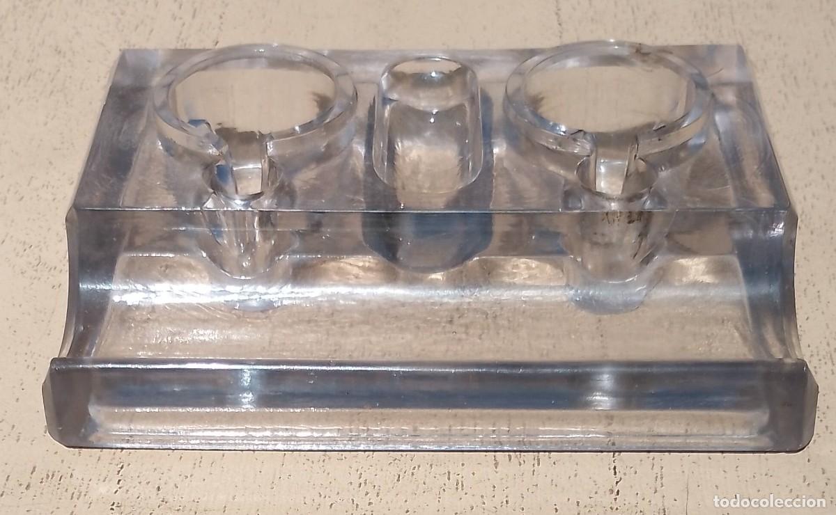 Escriban&iacute;a: Escribania de Cristal con dos Tinteros - Foto 1