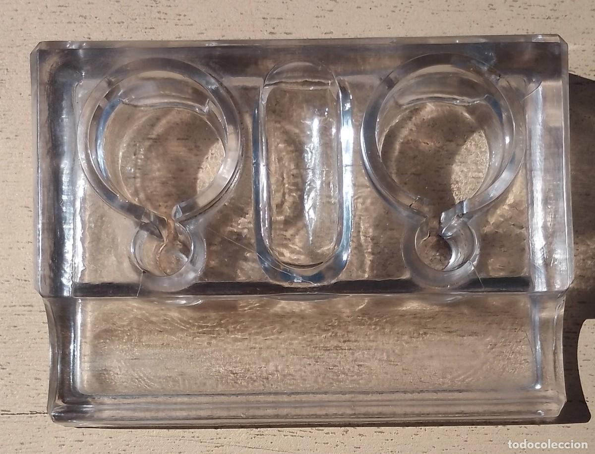 Escriban&iacute;a: Escribania de Cristal con dos Tinteros - Foto 2