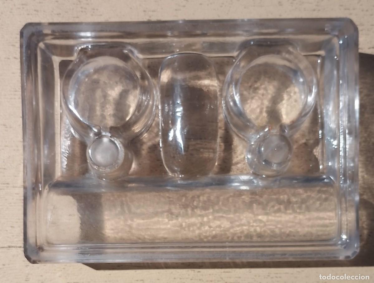 Escriban&iacute;a: Escribania de Cristal con dos Tinteros - Foto 3