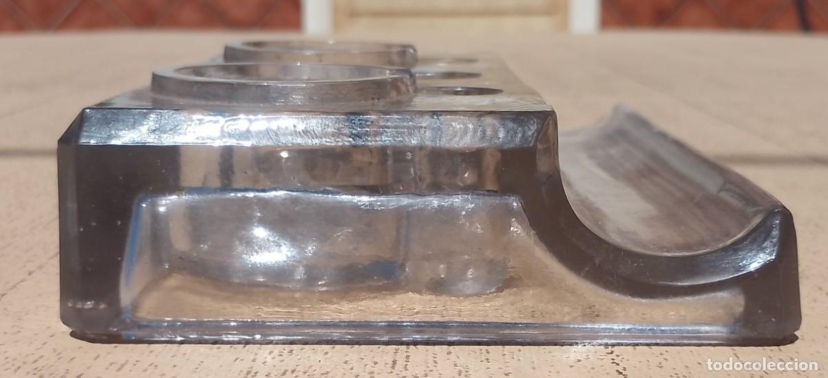 Escriban&iacute;a: Escribania de Cristal con dos Tinteros - Foto 5