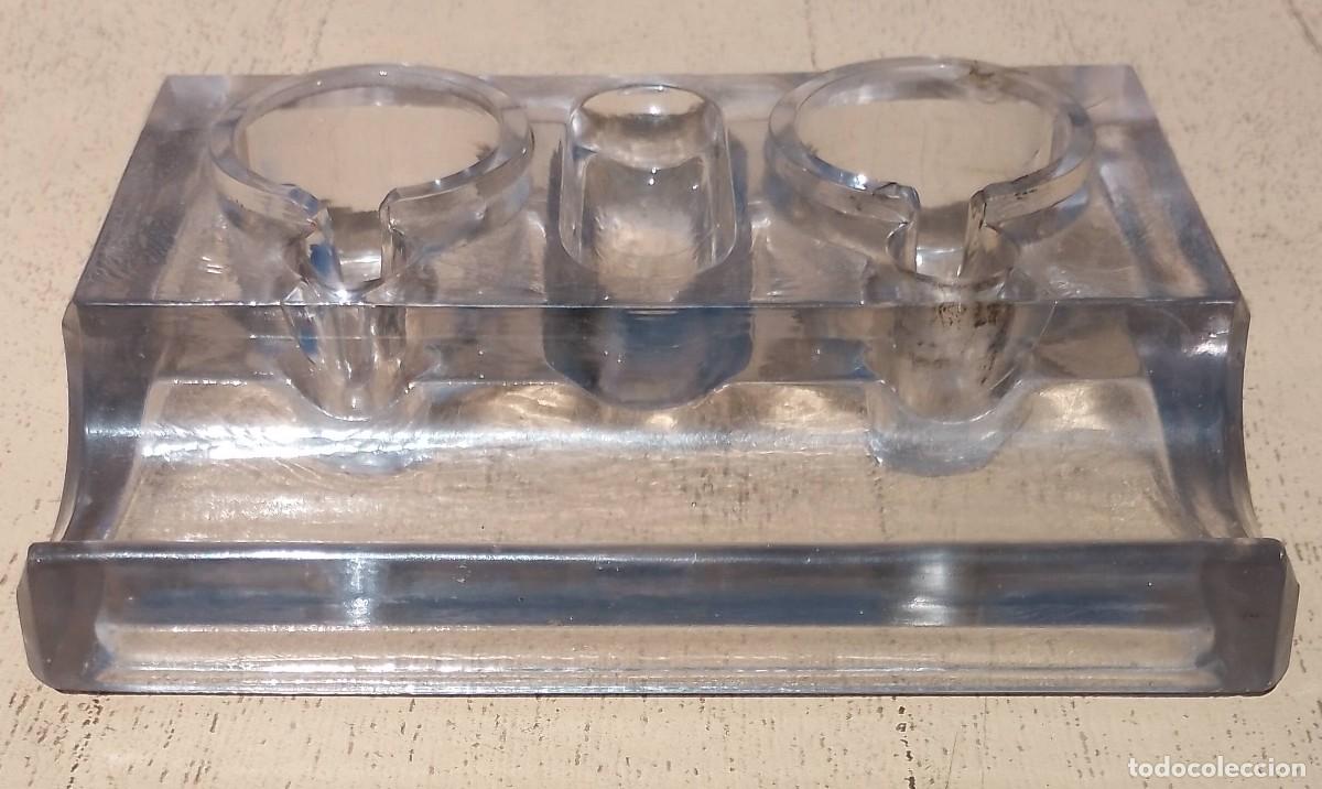 Escriban&iacute;a: Escribania de Cristal con dos Tinteros - Foto 8