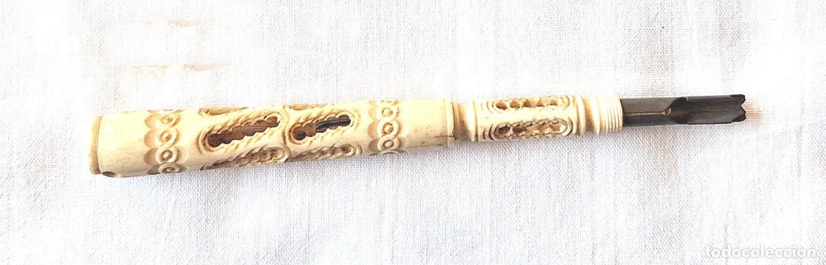 Escriban&iacute;a: Plumin de Marfil Ivory Calado. Med. 13 cm - Foto 2