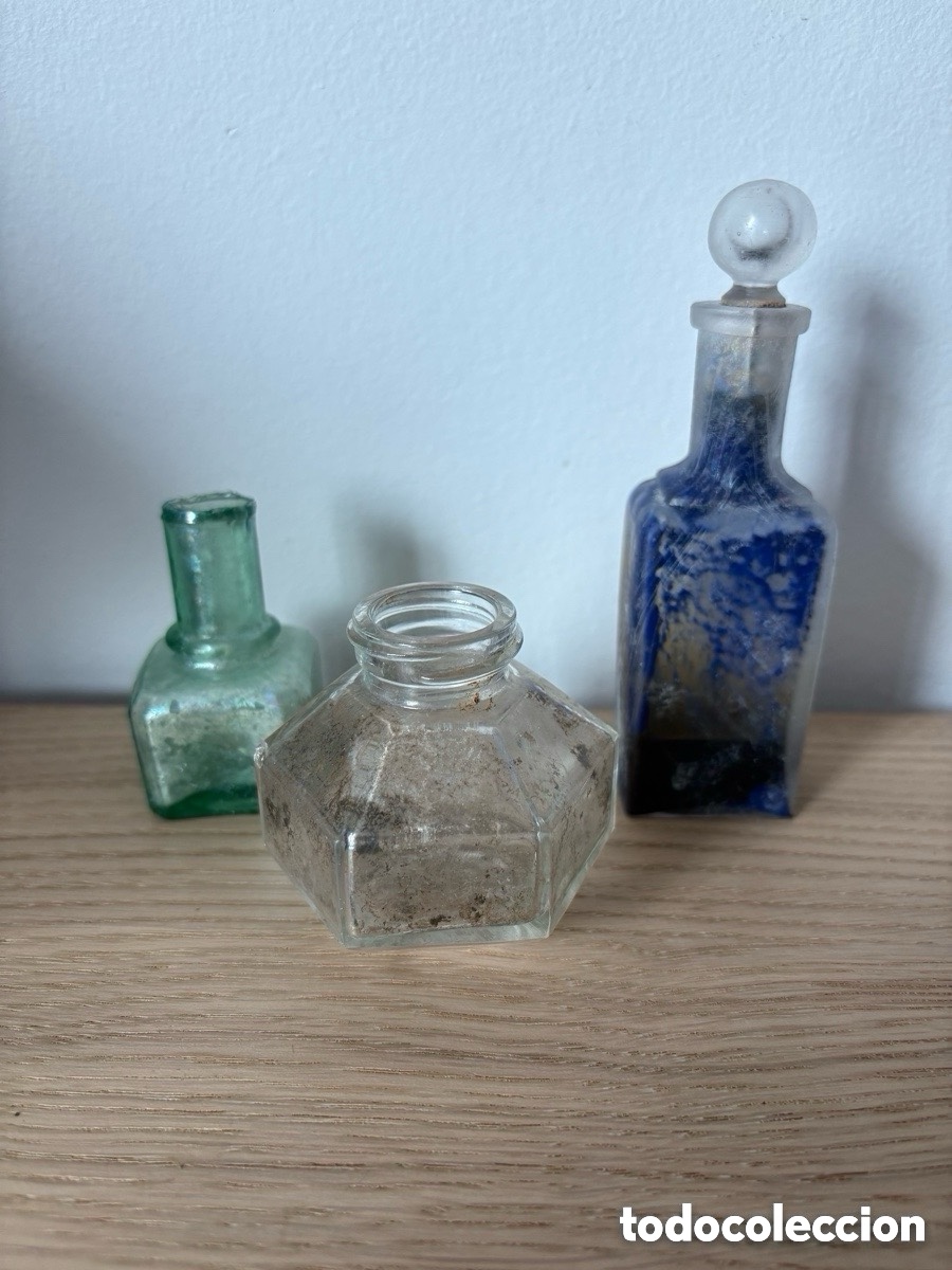 Escriban&iacute;a: Antiguos tinteros de cristal franceses (A21) - Foto 1