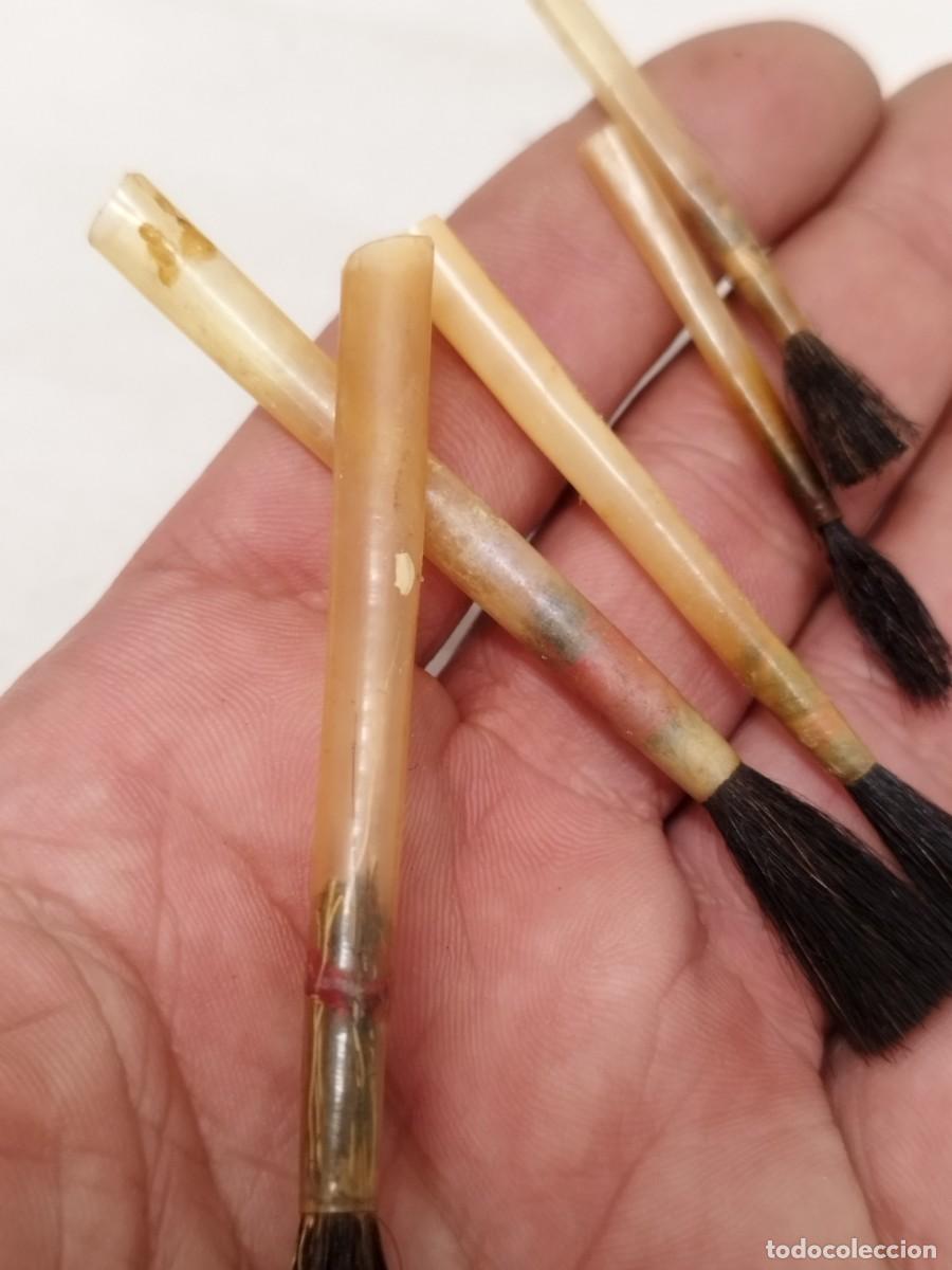 Escriban&iacute;a: 5 antiguos pinceles sin mango. - Foto 6