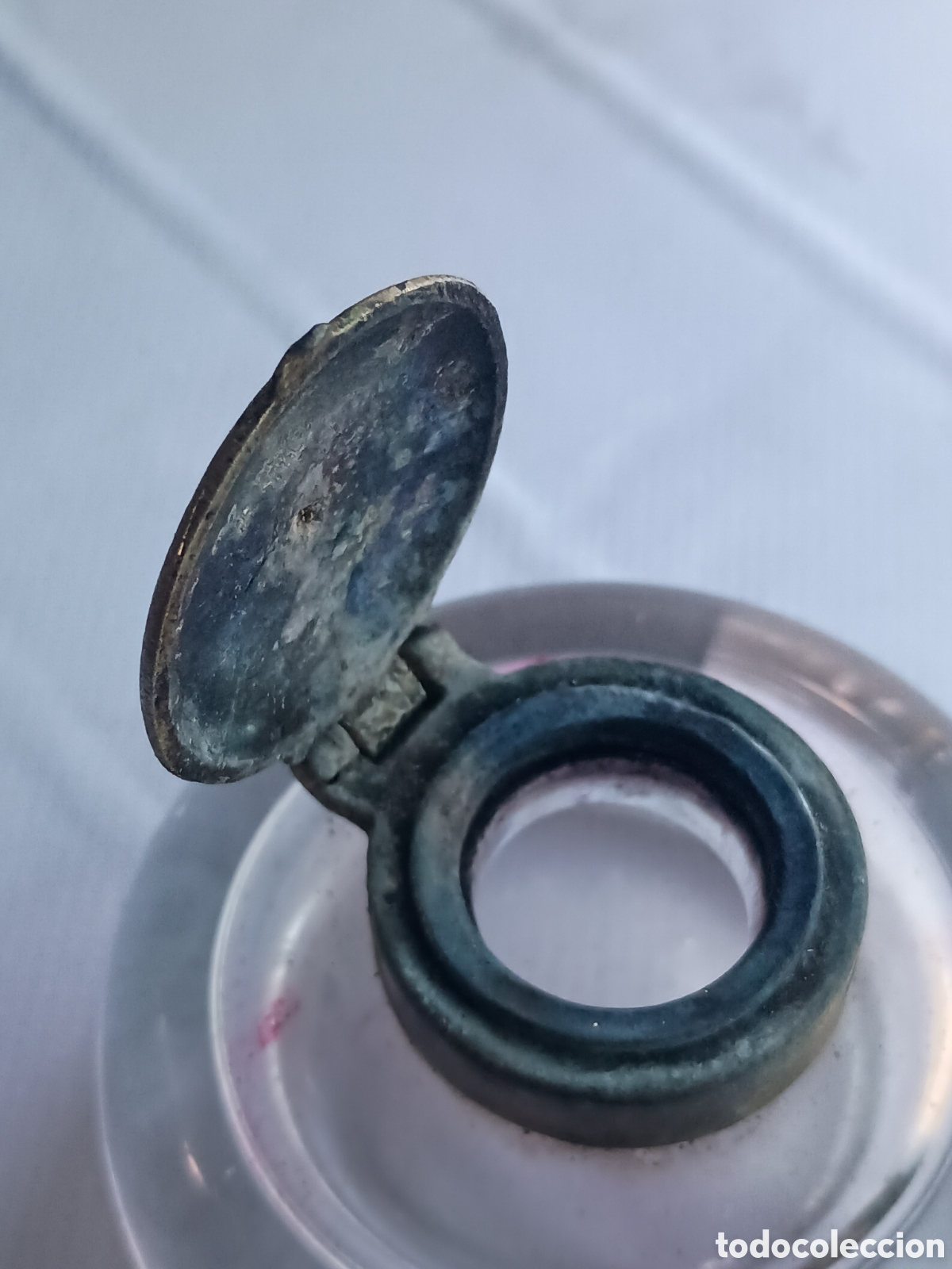 Escriban&iacute;a: Tintero de cristal y metal - Foto 4